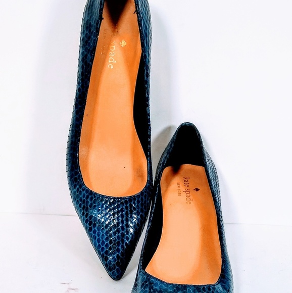 Gorgeous blue leather Kate Spade mini heels! - Picture 2 of 8